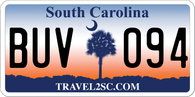 SC license plate BUV094