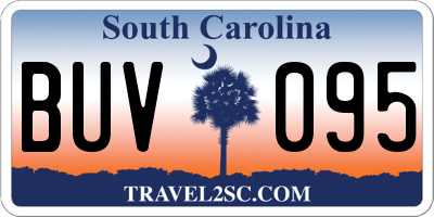 SC license plate BUV095