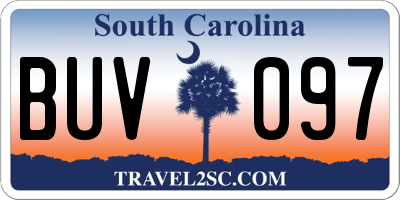 SC license plate BUV097