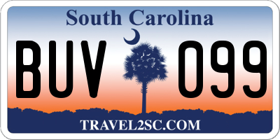 SC license plate BUV099