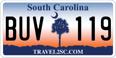 SC license plate BUV119