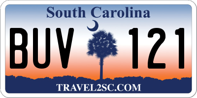 SC license plate BUV121