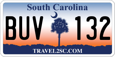 SC license plate BUV132