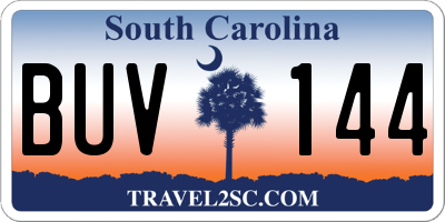SC license plate BUV144