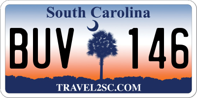SC license plate BUV146
