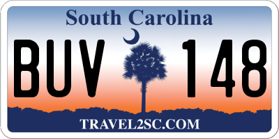 SC license plate BUV148