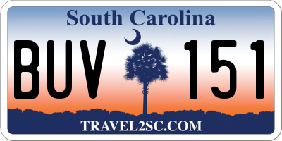 SC license plate BUV151