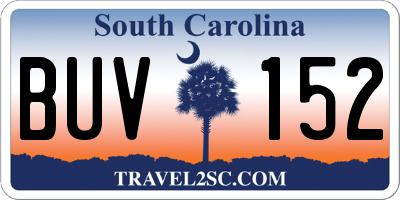 SC license plate BUV152