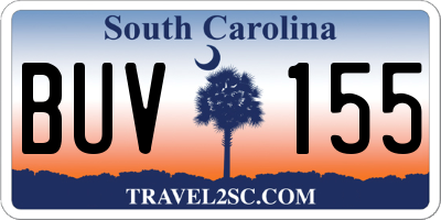 SC license plate BUV155