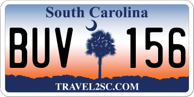 SC license plate BUV156