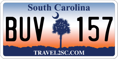 SC license plate BUV157