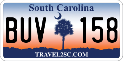 SC license plate BUV158