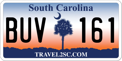 SC license plate BUV161
