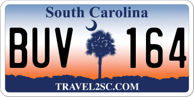 SC license plate BUV164