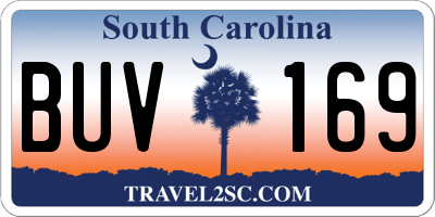 SC license plate BUV169