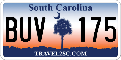 SC license plate BUV175