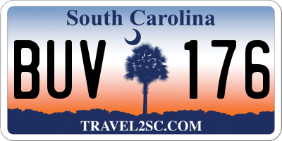 SC license plate BUV176