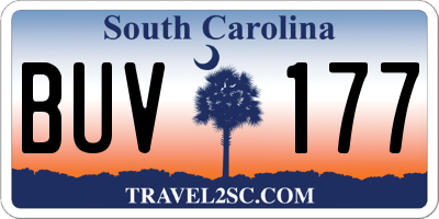 SC license plate BUV177