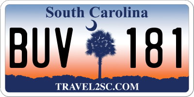 SC license plate BUV181