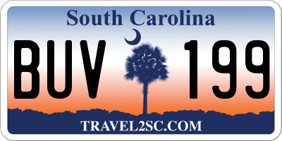 SC license plate BUV199