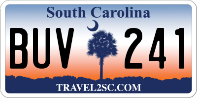SC license plate BUV241