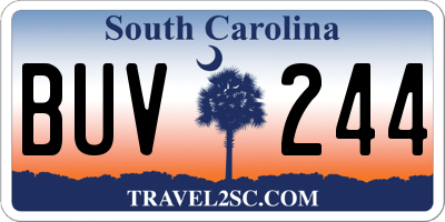 SC license plate BUV244