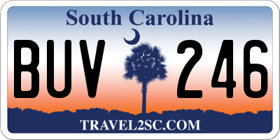 SC license plate BUV246