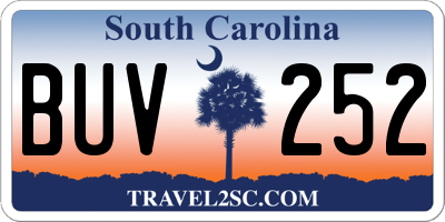 SC license plate BUV252