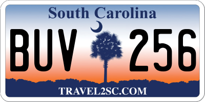 SC license plate BUV256