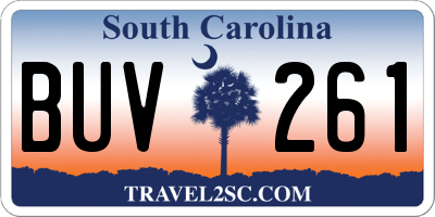SC license plate BUV261