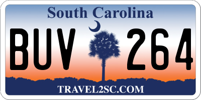 SC license plate BUV264