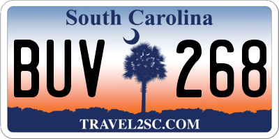 SC license plate BUV268