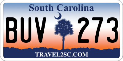 SC license plate BUV273