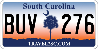 SC license plate BUV276