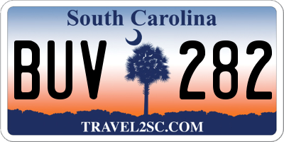 SC license plate BUV282