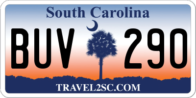 SC license plate BUV290
