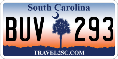 SC license plate BUV293