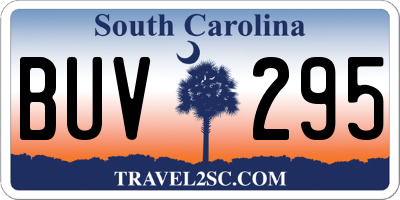 SC license plate BUV295