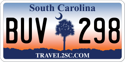 SC license plate BUV298