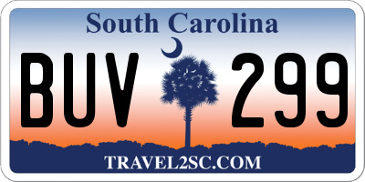 SC license plate BUV299