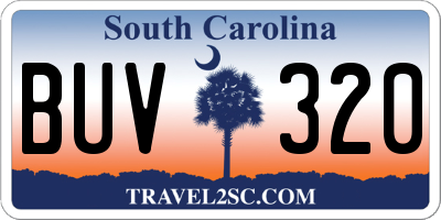 SC license plate BUV320