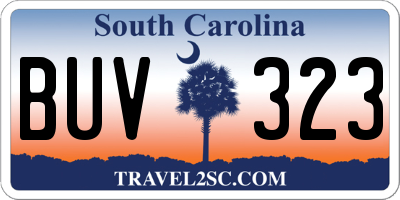 SC license plate BUV323