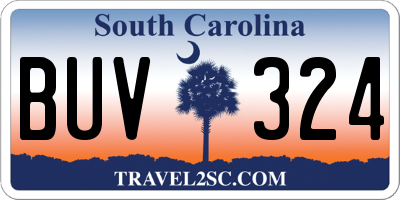 SC license plate BUV324