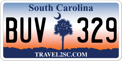 SC license plate BUV329