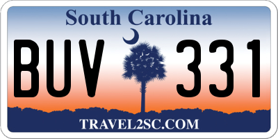 SC license plate BUV331