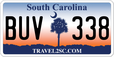 SC license plate BUV338