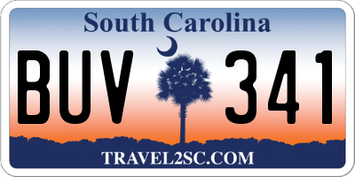 SC license plate BUV341