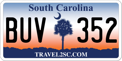 SC license plate BUV352