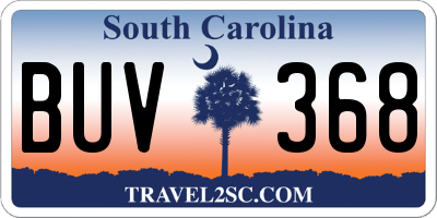 SC license plate BUV368
