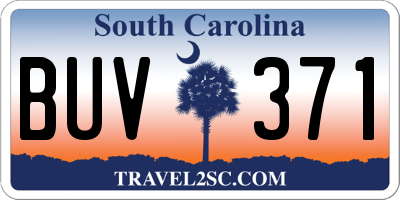 SC license plate BUV371